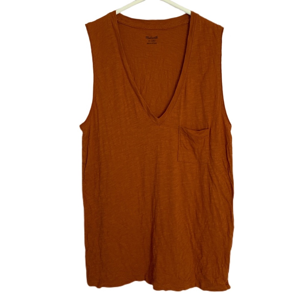 Madewell sleeveless burnt orange rust top